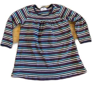 Hanna Andersson Striped Dress Long Sleeves Purple Blue Size 100/US 4